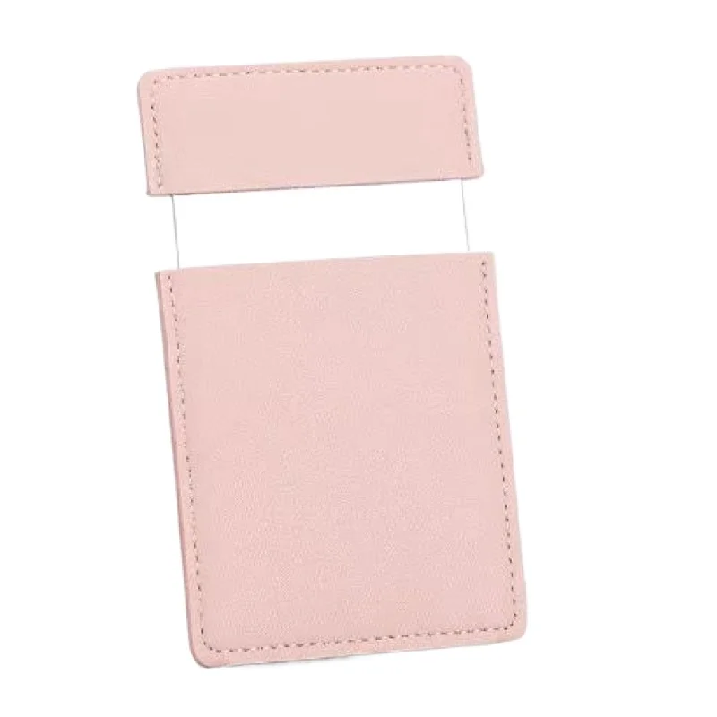 Whole sale mini pu leather foldable pocket makeup mirror single-sided make up mirror
