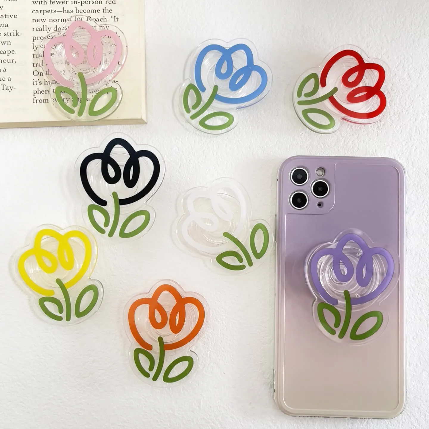 2024 Top Seller Mobile Phone Accessories Custom Acrylic Phone Grip Socket Mobile Cell Phone Holders Stand Top Selling Products