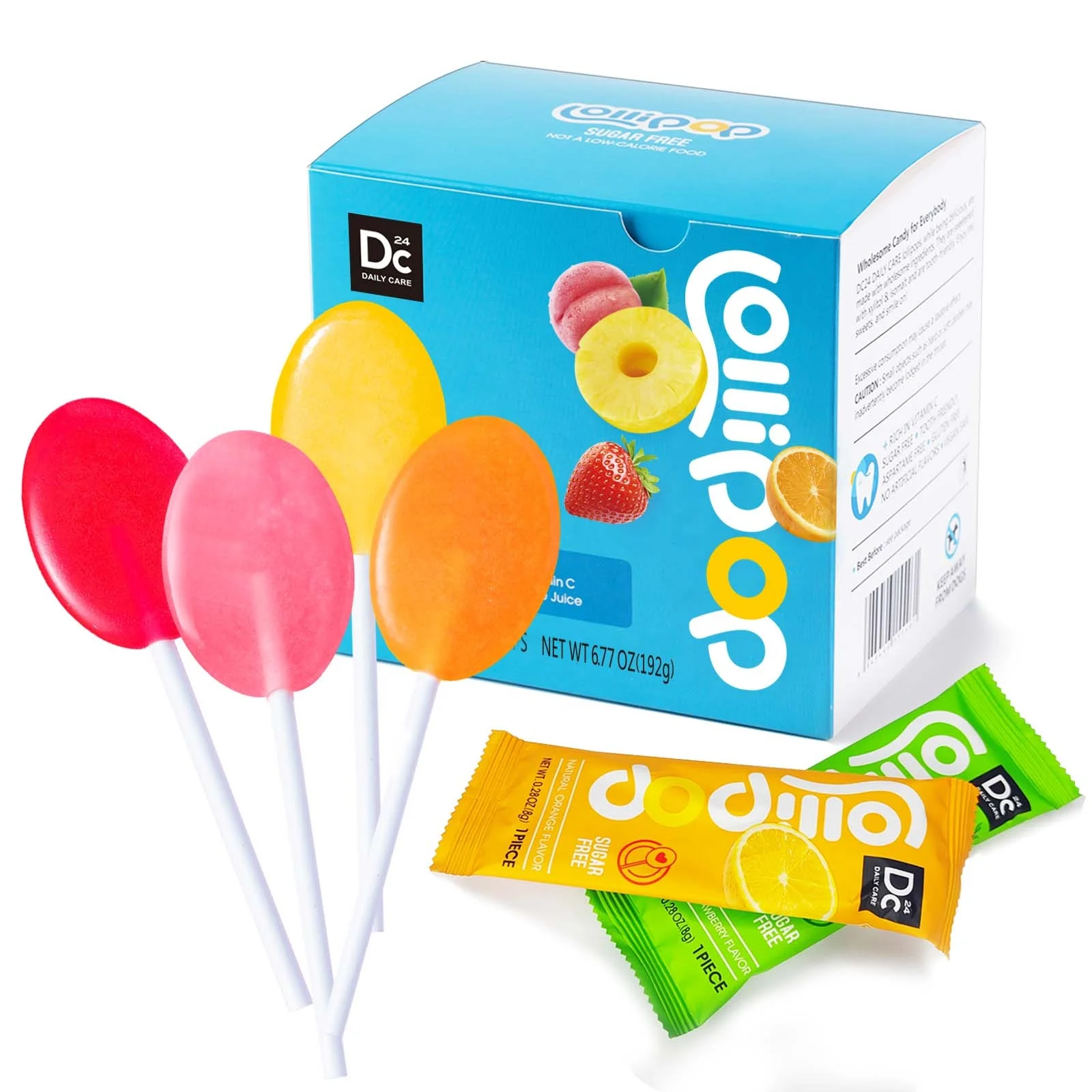 Factory strawberry Juice lollipops natural flavors sugar free candy lollipops