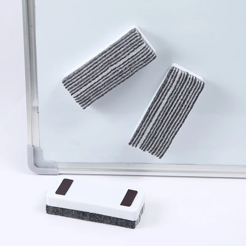 Simple White Color Whiteboard Eraser Magnetic Blackboard Eraser Felt Chalk Eraser