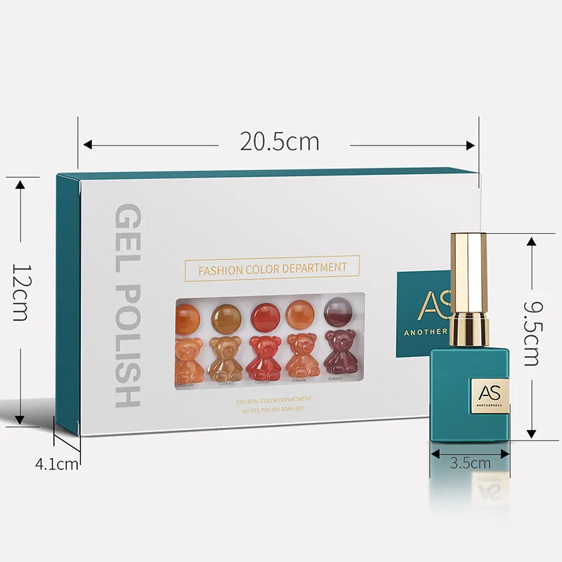 2023 NEW AS nail gel polish set 15ml Professional Nail Supplies 5 Colors Nail Gel Polish kit