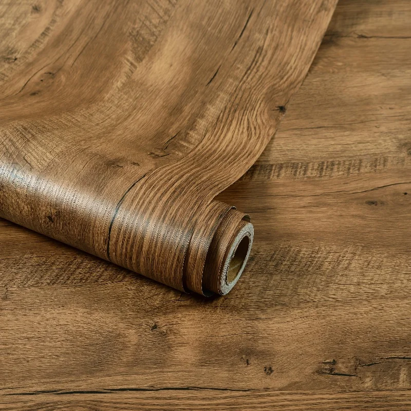 Self-Adhesive PVC Vinyl Wood Grain Decorative Film Texture Laminate Kitchen Cabinet Wrap Wallpaper Wall Paper Furniture Wall
