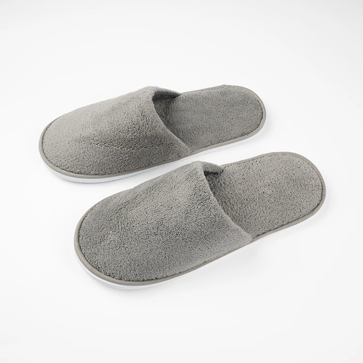 Luxury Soft Velvet Custom Spa Travel Bathroom Unisex Guest Hotel Disposable Slippers With Logo