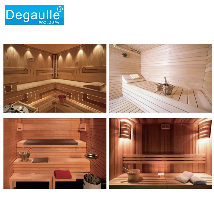 Indoor 2 person luxury bathroom sauna steam room dry sauna shower combination with sauna stove