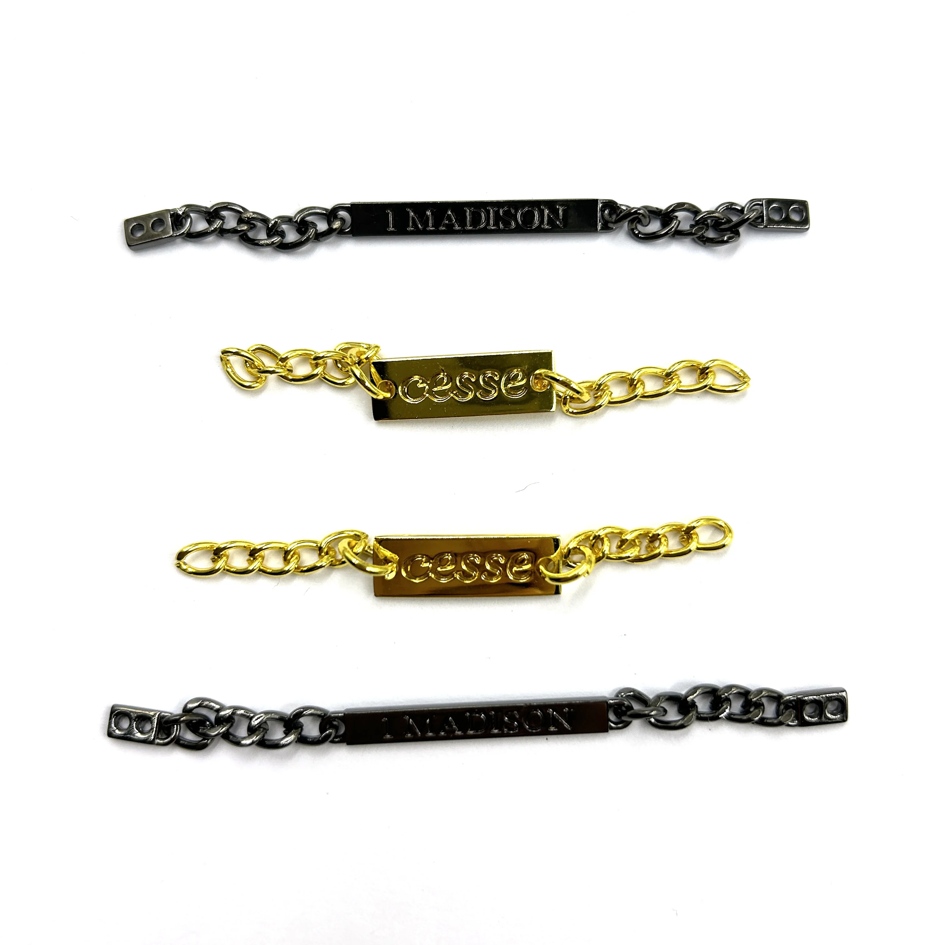 Custom Engraved Fashion Metal Clothing Label High Quality Main Label for Jeans & Swimwear Custom Size Shape Brand Logo