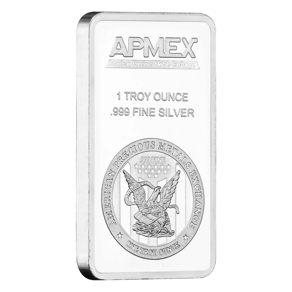 APMEX Silvery Bar Bullion Silver-plated Replica Collectible Crafts Souvenir Gifts
