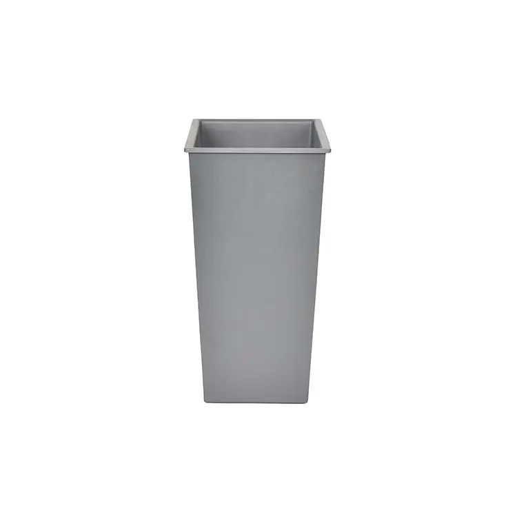 New arrival matt grey double layer metal rectangle waste trash bin for hotel