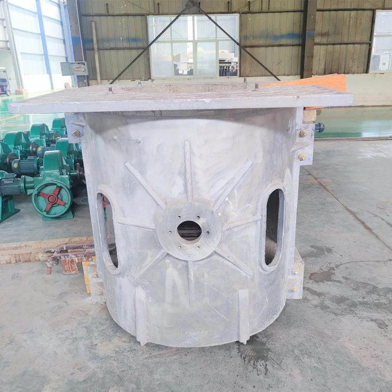 PLC aluminum shell induction melting furnace to melt 5tons steel