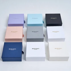 Custom Printed Recyclable Jewelry Set Box Personalized Paper Packaging Drawer Cardboard Jewelry Boxes with Pouch Bag
