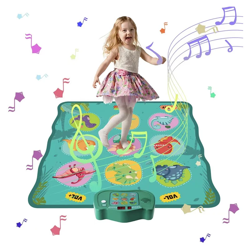 Kids Floor Music Mat Piano Mat Touch Play Blanket Keyboard Playmat Musical Mats With Animal Sounds