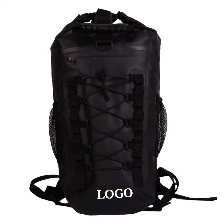 Black tactical backpack 2019 heat sealed heavy duty 500D PVC camping sport 40 Litre hiking hunting tactical dry bag outdoor gear