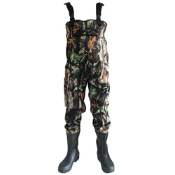 high quality outdoor hunting neoprene breathable fishing chest wader pants with boots