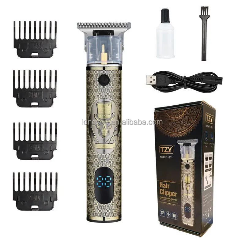2024 hot sale hair trimmers & clipper waterproof T9 lcd display T-blade Vintage shaver rechargeable set kit professional for men