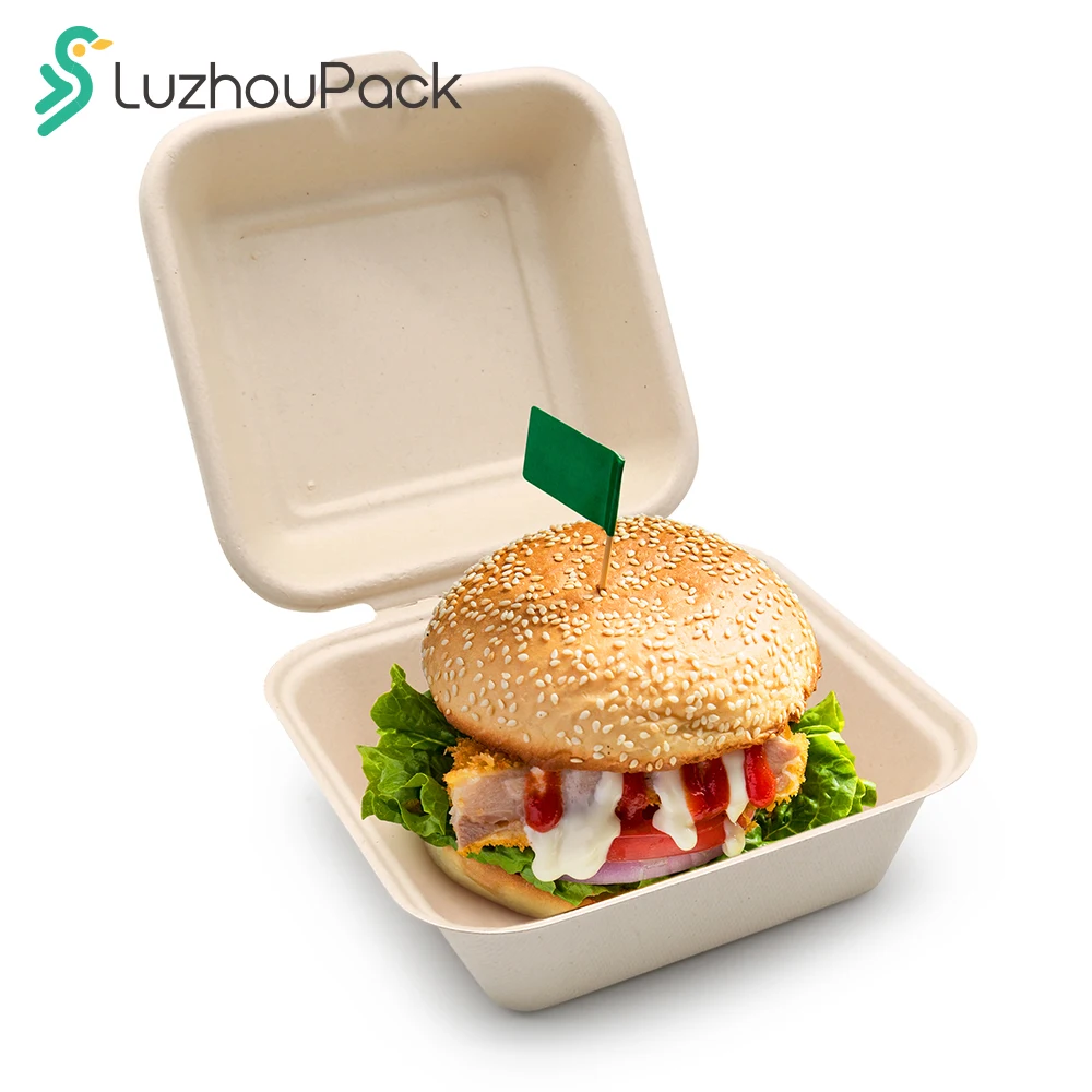 LuzhouPack Customized biodegradable take away food meal packaging takeaway container