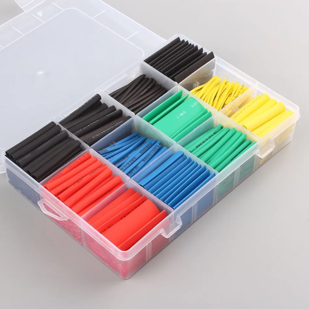  530pcs Heat Shrink Tubing Insulation Shrinkable Tubes Assortment Electronic Polyolefin Wire Cable Sleeve