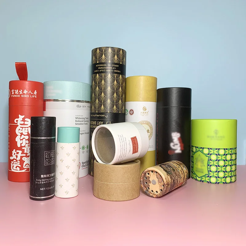 Упаковочная трубка для косметического мыла, контейнер из крафт-бумаги, роскошная картонная бумажная трубка, пользовательская красивая упаковка, круглая JZPACKING