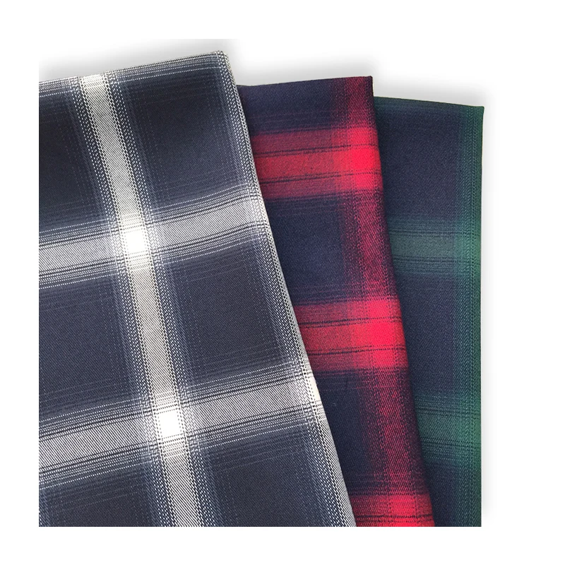
Custom design tartan plaid flannel polyester tshirt fabric 