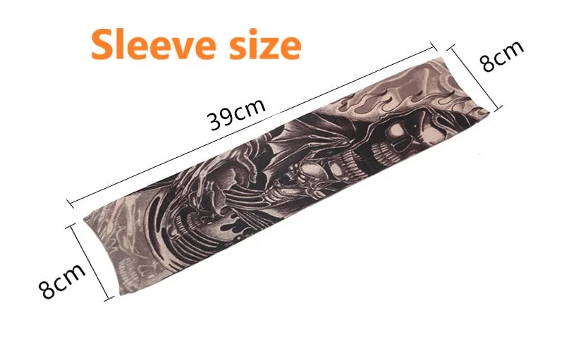 1Pc Outdoor Cycling Sleeves 3D Tattoo Printed Armwarmer UV Protection Bicycle Sleeves Arm Protection Riding Sleeves