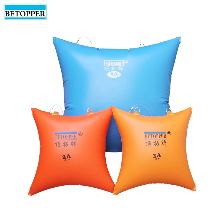 Separate block Air cushion push down block pillow and overturn big block ballon in the marble and granite quarry