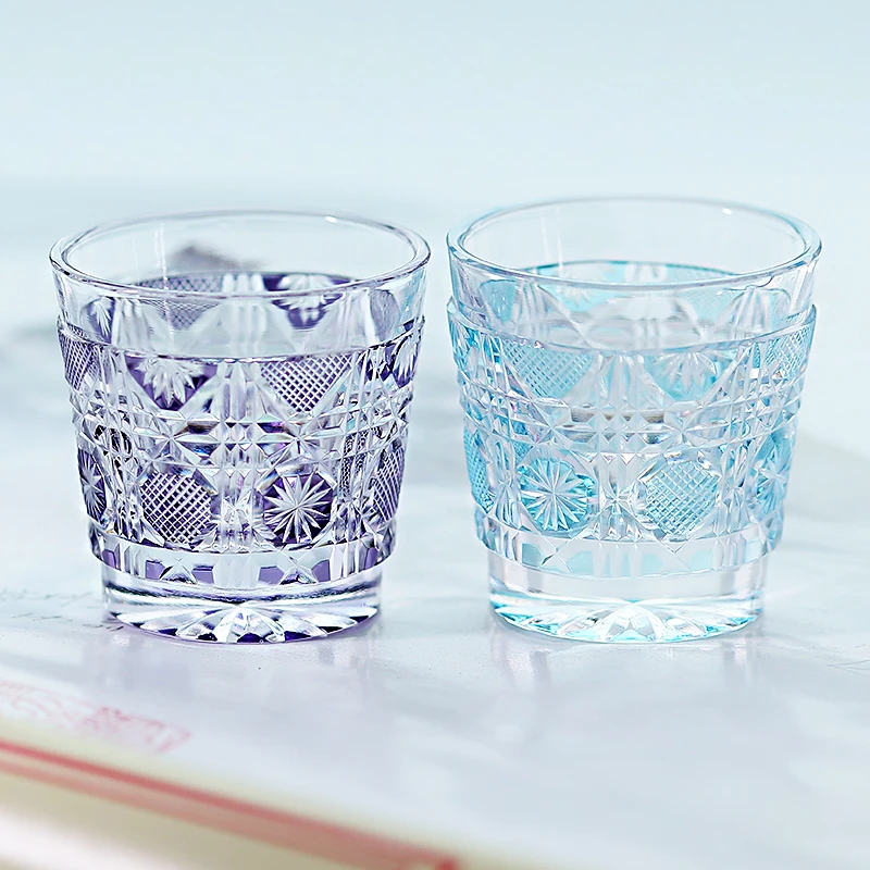 Customizable 35ml Shot Glass Hand-Cut Hand-Blown Classic Design for Whiskey Multi-Color Clear Sake Cup Engraved Wine Glasses