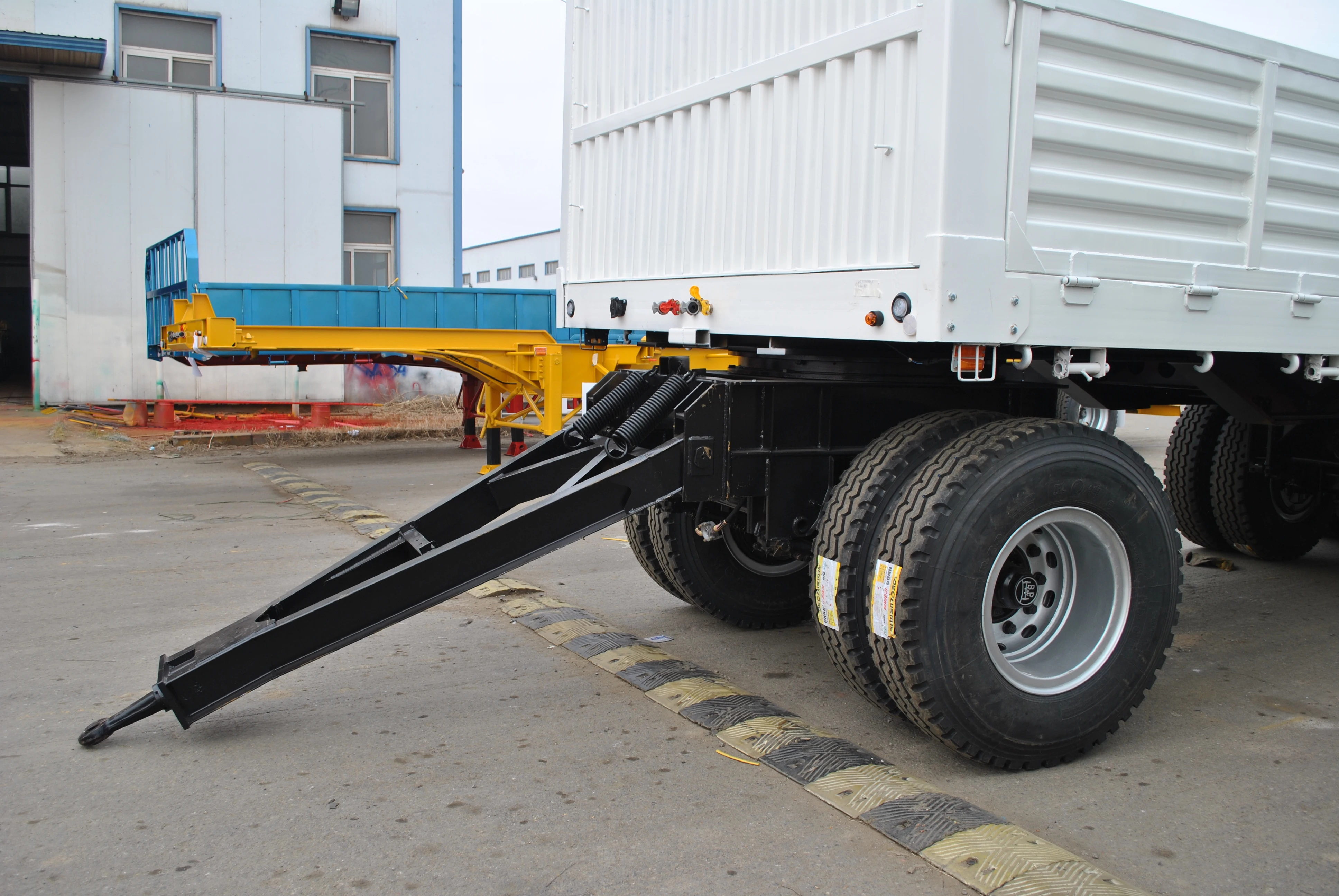 Flatbed Trailer Full Trailer Truck 2 axles 3 axles 12 Wheels High Quality Large Capacity Full Trailer