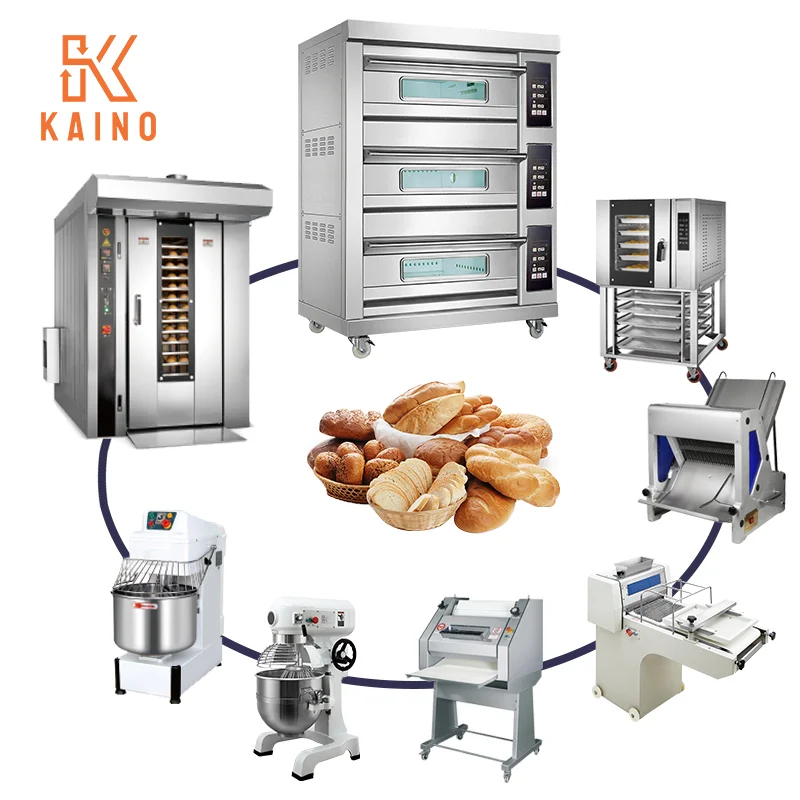 KAINO One-stop Solution Dough Sheeter Divider Dough Mixer Pizza Oven Commercial Bread Making Machine Baking Bakery Equipment