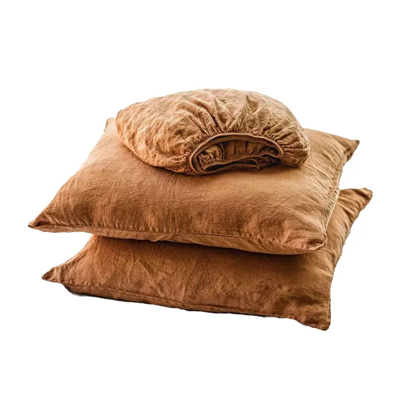 Custom LOGO Organic linen bedding set bed linen and 100% linen sheet set wholesale