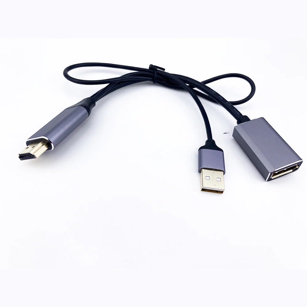 
Factory HDMI to DP Adapter Converter with USB Power Supply 4K60Hz HDMI to DisplayPort Adapter 