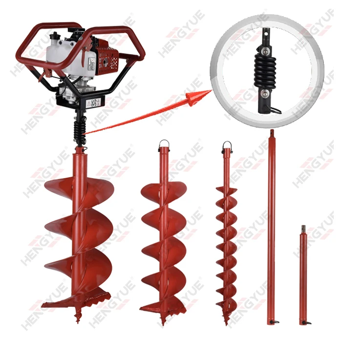 1 or 2 men operate earth drilling machine    1 or 2 men earth auger   1 or 2 men ground drill