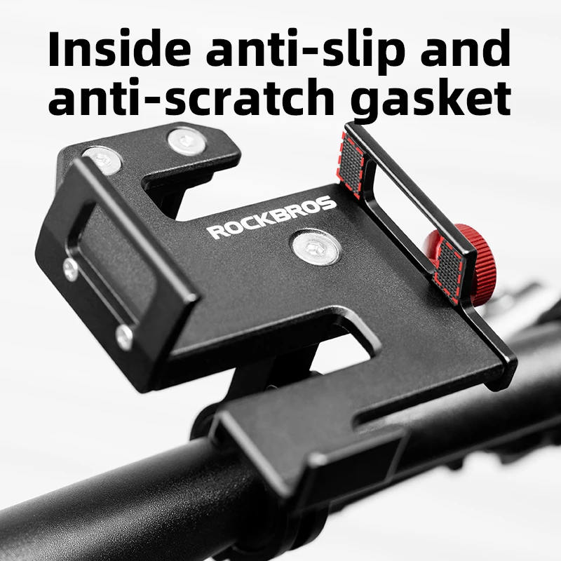 ROCKBROS Wholesale Bike Adjustable cell Motorcycle phone stand holder Universal Anti-Slip Aluminium Alloy Bike GPS Clip