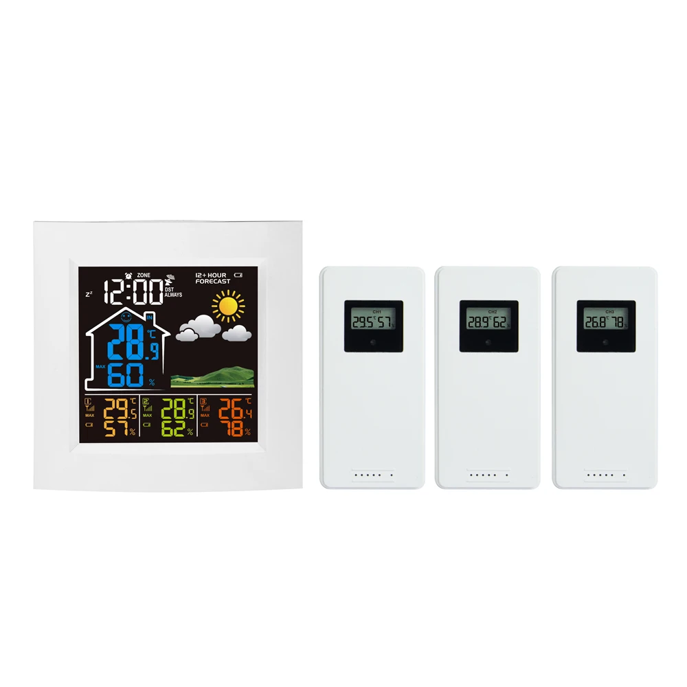 weather station professional electronic weather station wall clock with 3 channels of outdoor temperature and humidity