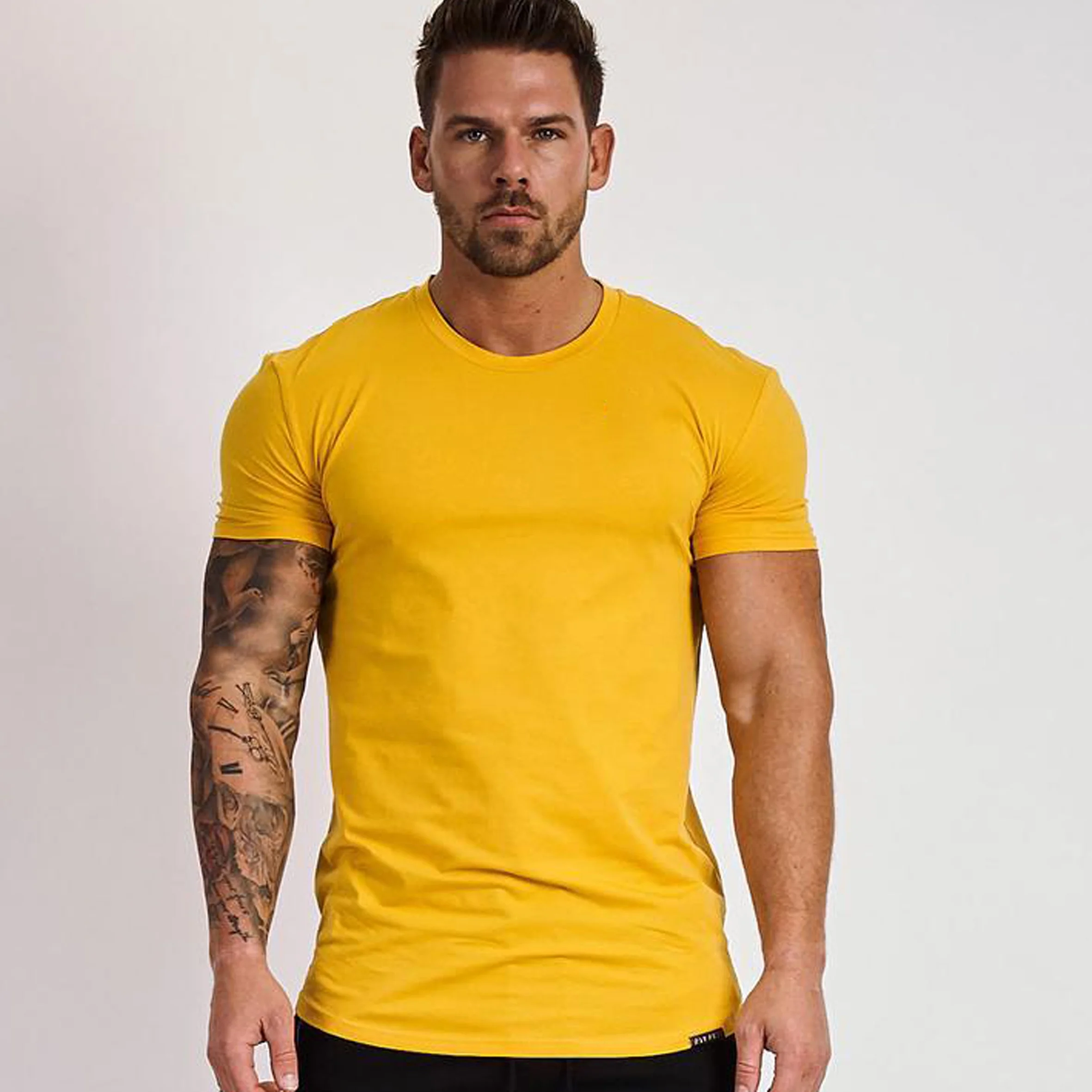 Одежда для фитнеса с логотипом под заказ, спортивная одежда, мужская спортивная рубашка