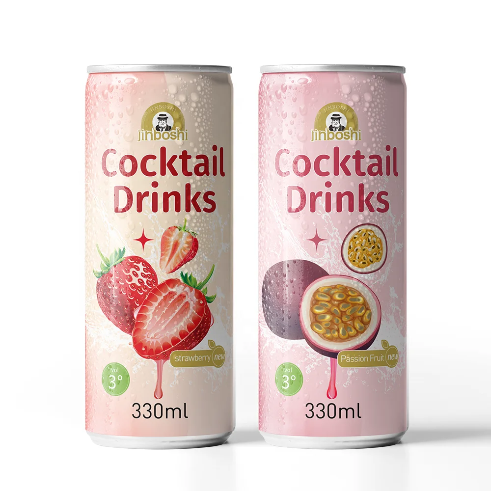 Wholesale oem fruit vodka mixed cocktail ready to drink Fruit Flavored Drink carbonated Alcoholic Exotic Drinks beverages