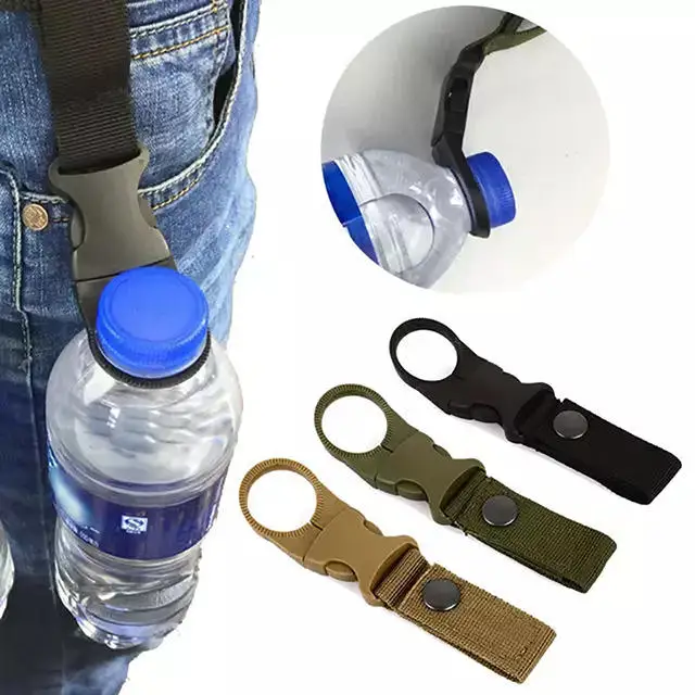 Outdoor multifunctional mineral water bottle clip hanging buckle nylon double layer water bottle buckle