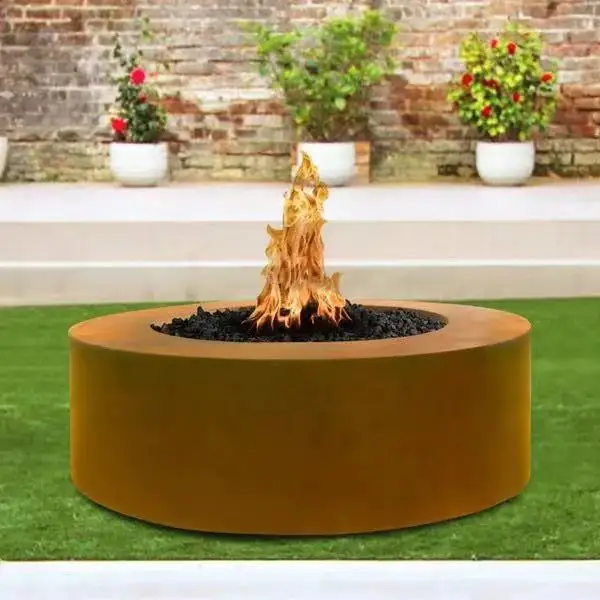 Gas fire place garden gas fire pit gas fire bowl corten steel  outdoor large fireplace patio heaters