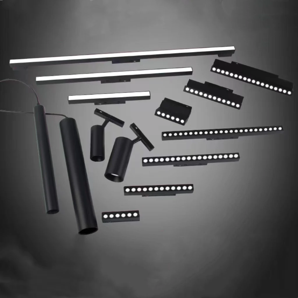 Wholesale magnetic track light rail led White Black 48v r90 suction mini ultra slim system magnetic track light