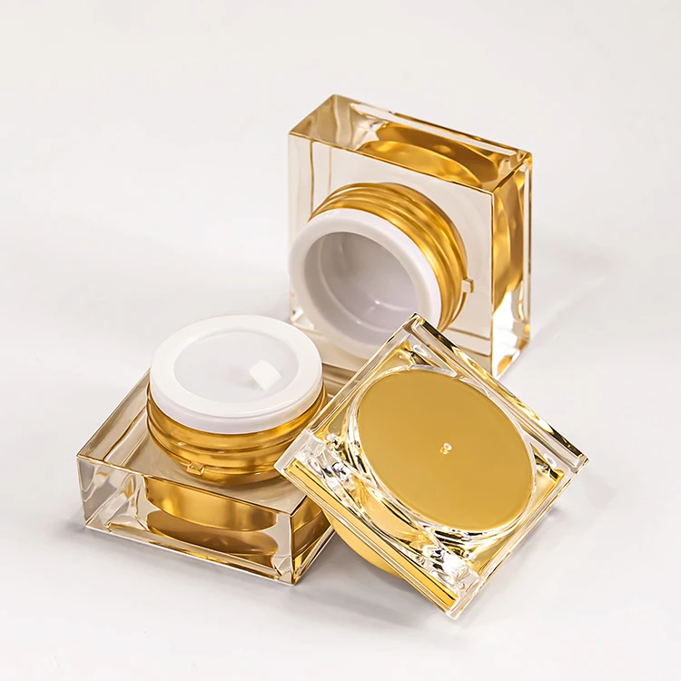 3g 5g gold hollow square acrylic eye cream cosmetics cream container empty jar