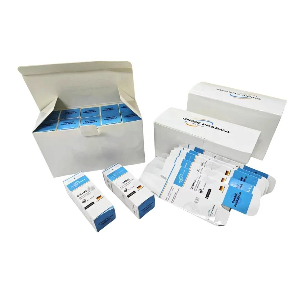 Luxury custom full sets 10 vials oral box vial tablets peptide label box with big white box