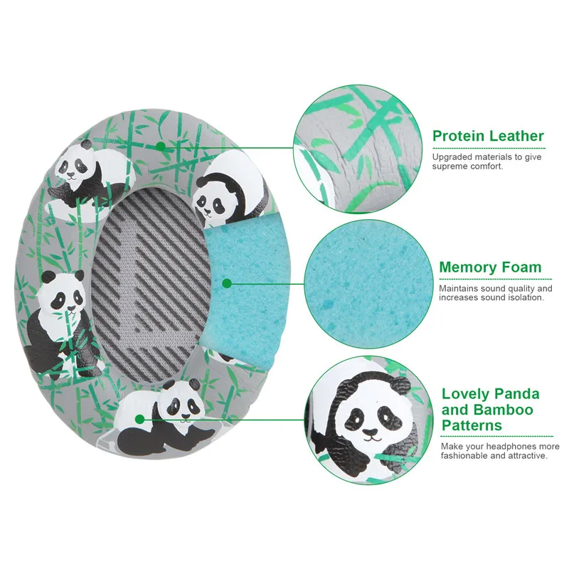 With Panda pattern  ear cushions ear pads foam earpads for bose QC2 QC15 QC25 QC35 headphones