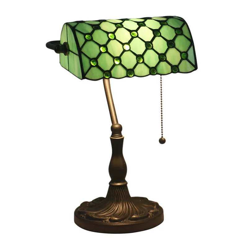 Piano Library Light Glass Desk Lamp for Office Decor Table Decor Green Lamp Shade table Lamp