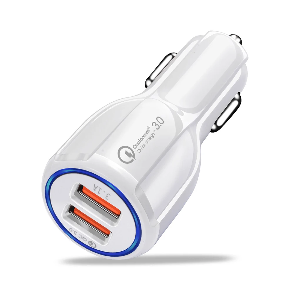 Car USB Charger Quick Charge QC3.0 QC2.0 Mobile Phone Charger 2 Port USB Fast Car Charger