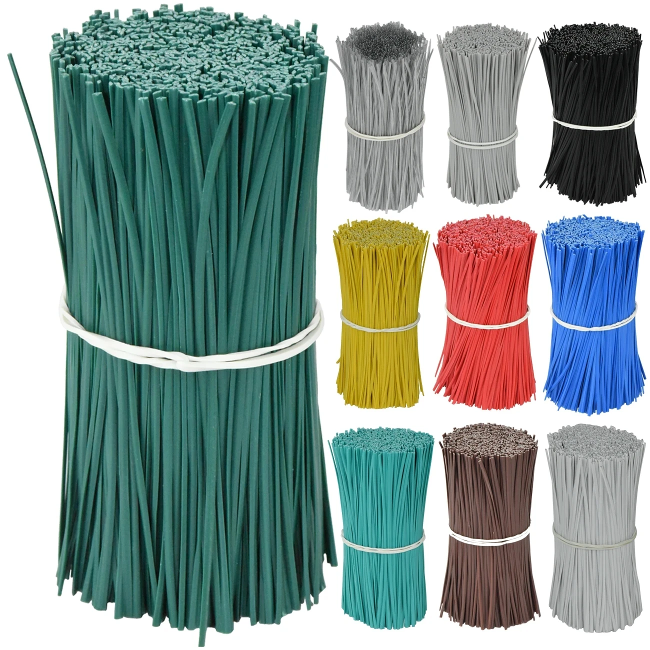 1000PCS Gardening Cable Ties Reusable Oblate Iron Wire Twist Tie for Flower Plant Climbing Vines Multifunction Coated Fix String