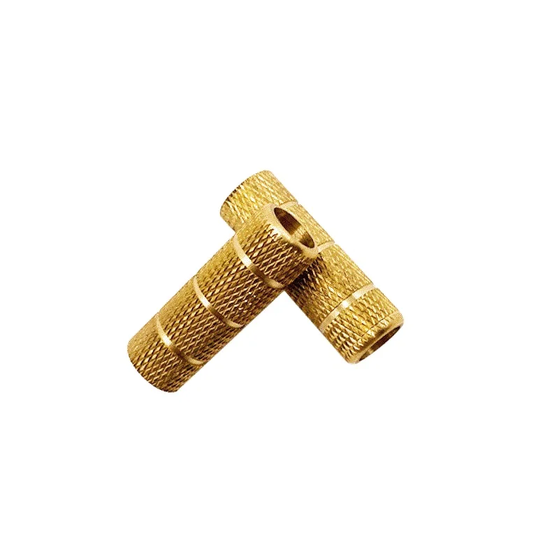 Customized Uncoated Three Grooved cylindrical Copper rhombic Knurled Injection Molded Brass Insert Nut For Plastic housings
