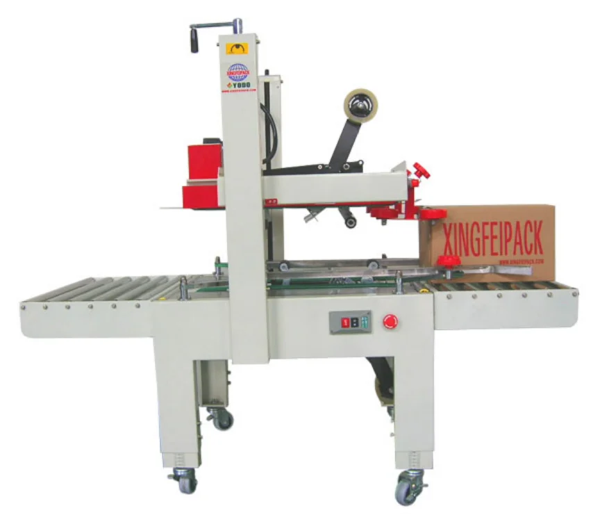 XF-5050 Semi-Auto Small Top Bottom Adhesive Tape Carton Box Case Sealing Machine