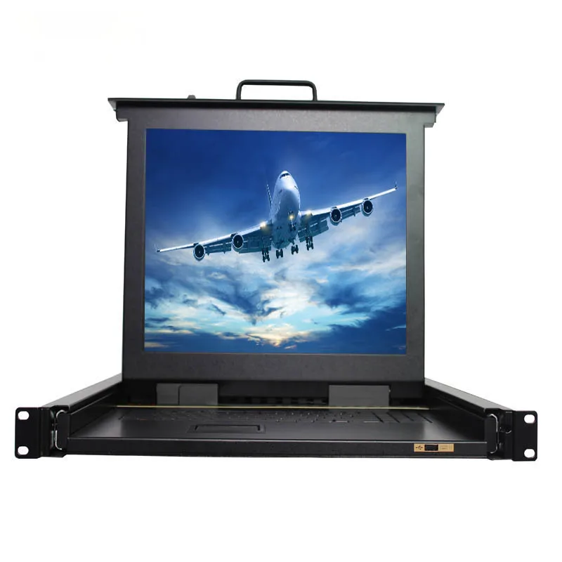 CE / FCC/ ROHS VGA 8ports KVM console 15 inch monitor 1U rack mount usb lcd  KVM switch