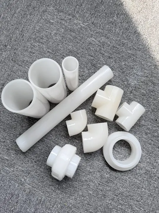 High Quality Full Plastic PVDF Pipe Fittings PVDF  Equal Tee  for Chemical Industry and Water Treatment Pvdf Pipe