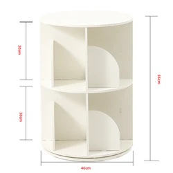 Modern White wooden rotating bookshelf bookcase
