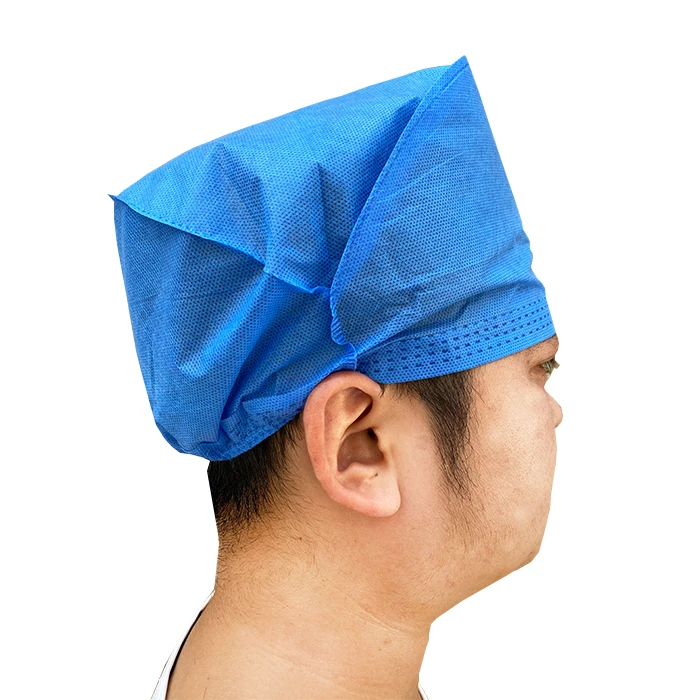 Non-woven Disposable Doctor Cap Operation Room Surgeon Hat Tie On Surgical Cap