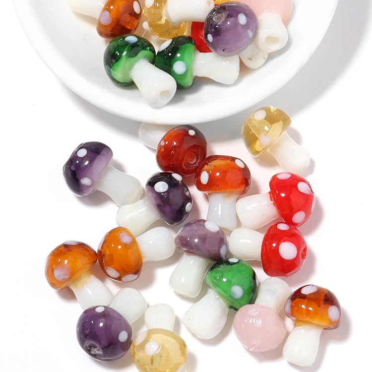 10 шт./пакет завод Горячая Распродажа Цветная глазурь в форме гриба Бисер для ювелирных изделий ручной работы Diy браслет ожерелье