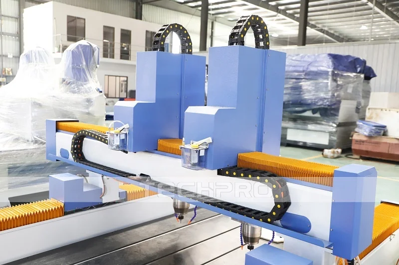 Multifunction Double Head Stone Engraving Machine 4 Axis Double Head Type Stone Machinery For Marble Granite Quartz